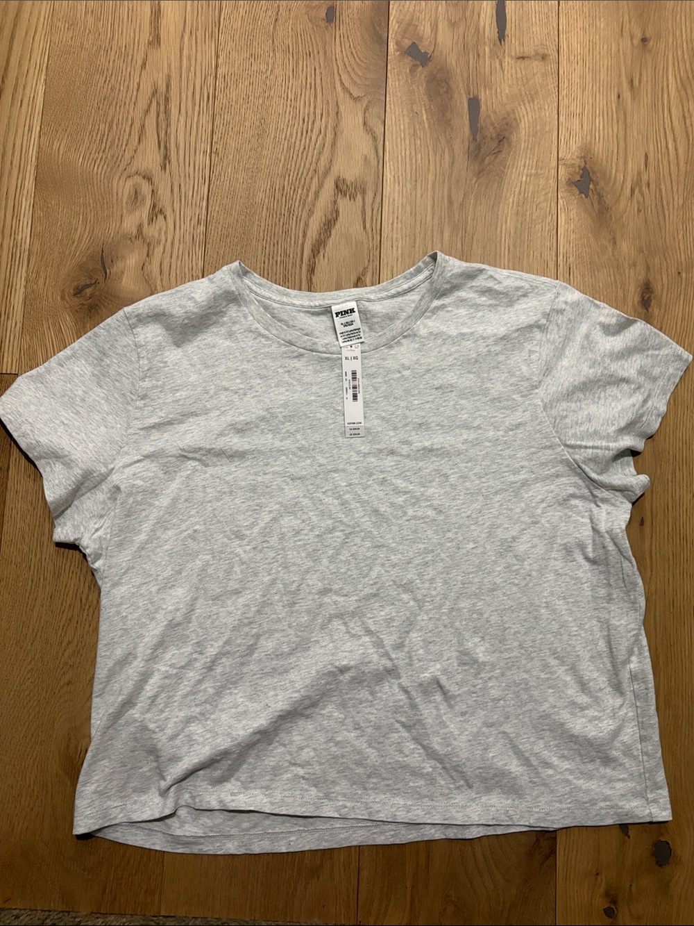 Victorias secret pink Heather Gray Basic Crewneck Tee crop